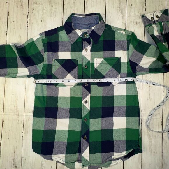 Weatherproof Vintage Women's Size M Blue Green Plaid Long Sleeve Flannel Shirt - Picture 6 of 7